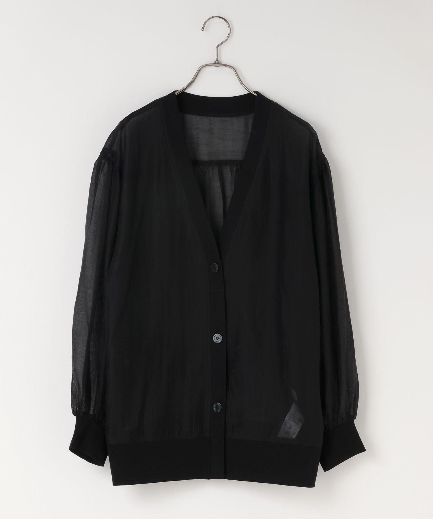 LOWRYS FARM「シアーシャツカーディガンＬＳ」|シャツ・ブラウス|BLK