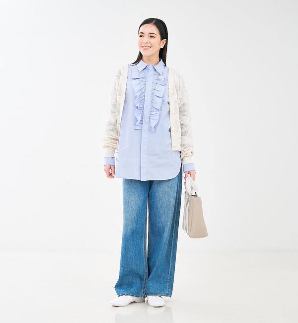 collex「レーシーボーダーVネックカーディガン」|カーディガン|