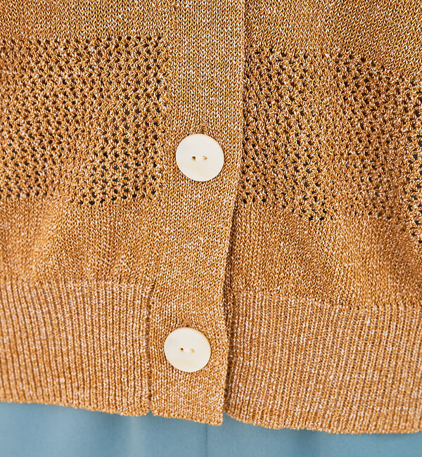 collex「レーシーボーダーVネックカーディガン」|カーディガン|