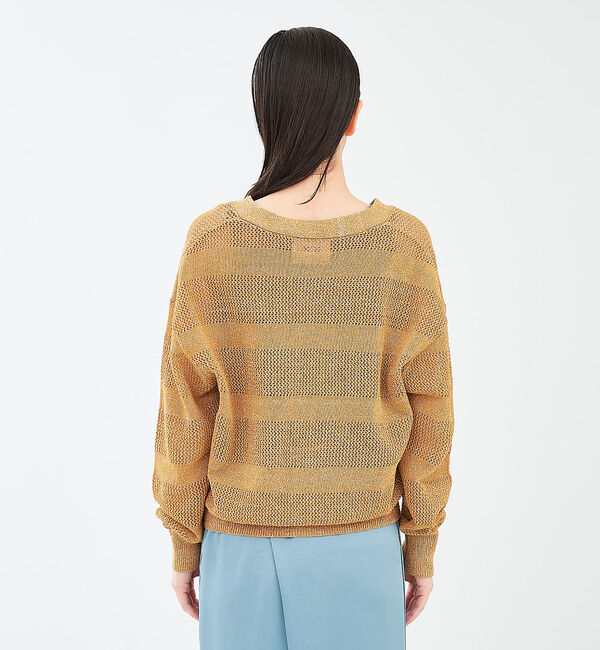 collex「レーシーボーダーVネックカーディガン」|カーディガン|