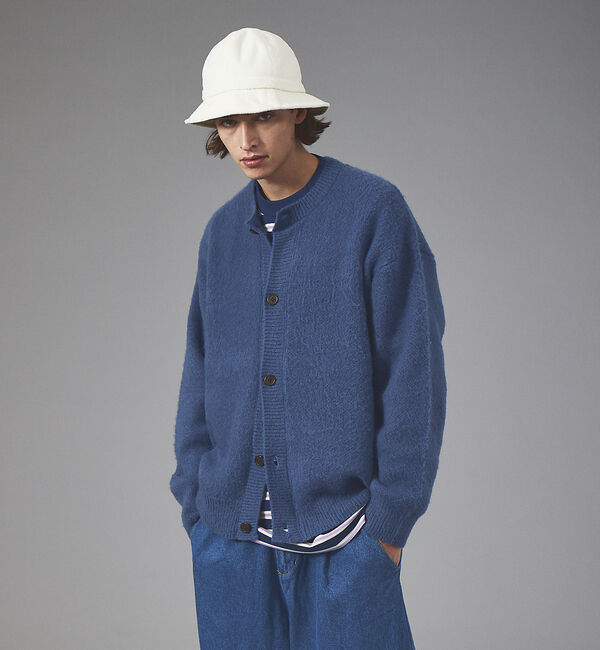 ABAHOUSE「WEB限定シャギーニットクルーカーディガン」|カーディガン|ブルー