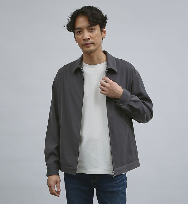 ABAHOUSE「【バックプリーツ】ジップアップ ショートブルゾン」|ブルゾン・スタジャン|