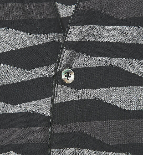 ABAHOUSE「【アンサンブル対応】ウェーブ ボーダー ワンボタン カーディガン」|カーディガン|