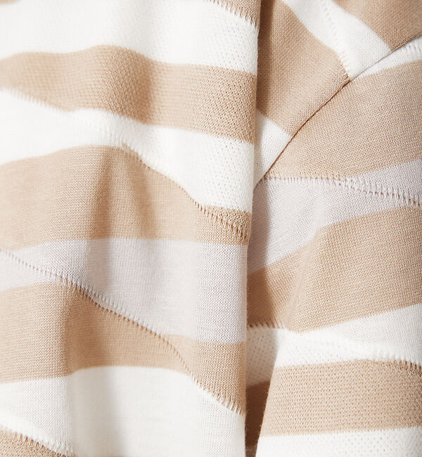 ABAHOUSE「【アンサンブル対応】ウェーブ ボーダー ワンボタン カーディガン」|カーディガン|