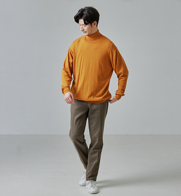 ABAHOUSE「【シルクの様な光沢】カシミヤ　タートルネック ニット」|ニット・セーター|