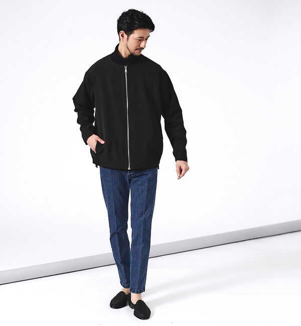 ABAHOUSE「【ノーカラー】クルーネック ジップブルゾン / ノーカラージャケット」|ブルゾン・スタジャン|