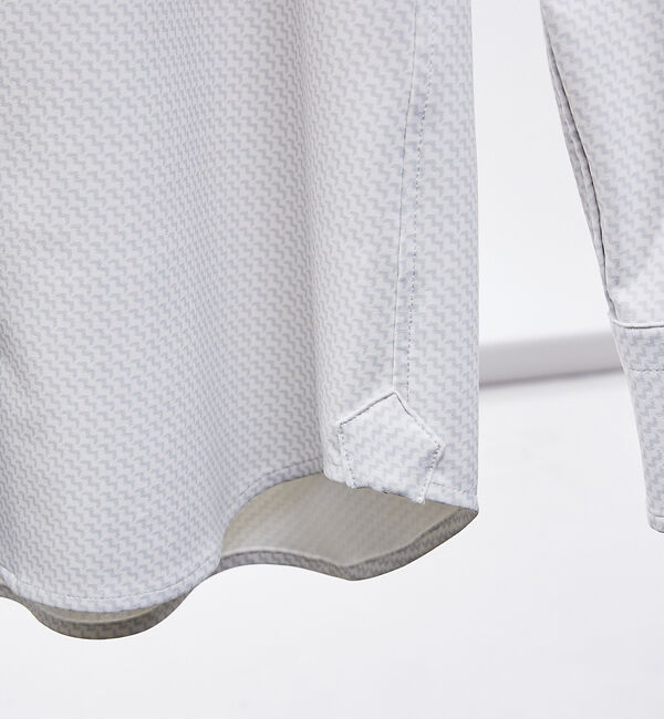 ABAHOUSE「【FLEX SHIRTS / Dry Moment使用】シャークスキン柄 長袖シ」|シャツ・ブラウス|