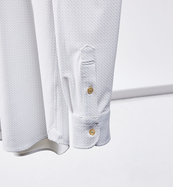 ABAHOUSE「【FLEX SHIRTS / Dry Moment使用】シャークスキン柄 長袖シ」|シャツ・ブラウス|