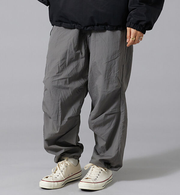 ABAHOUSE「2WAY nylon washer裏メッシュパラシュートパンツ」|カーゴ|グレー