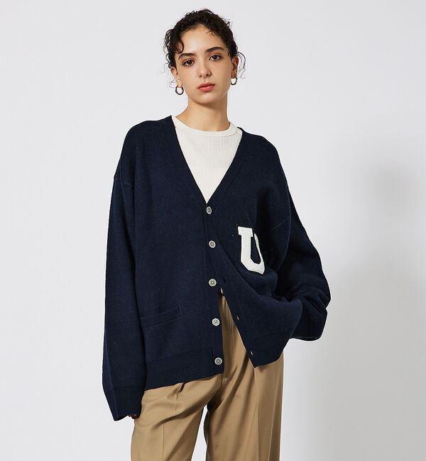 ABAHOUSE「【UNIVERSAL OVERALL / ユニバーサルオーバーオール 】ボリュー」|カーディガン|ネイビー