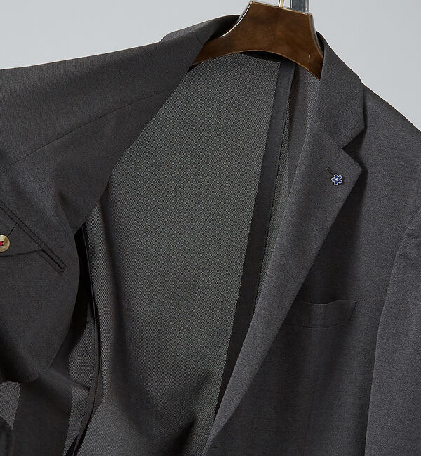 ABAHOUSE「【セットアップ対応/FLEX JACKET】Breeze cool カノコ ジャ」|テーラードジャケット|チャコールグレー
