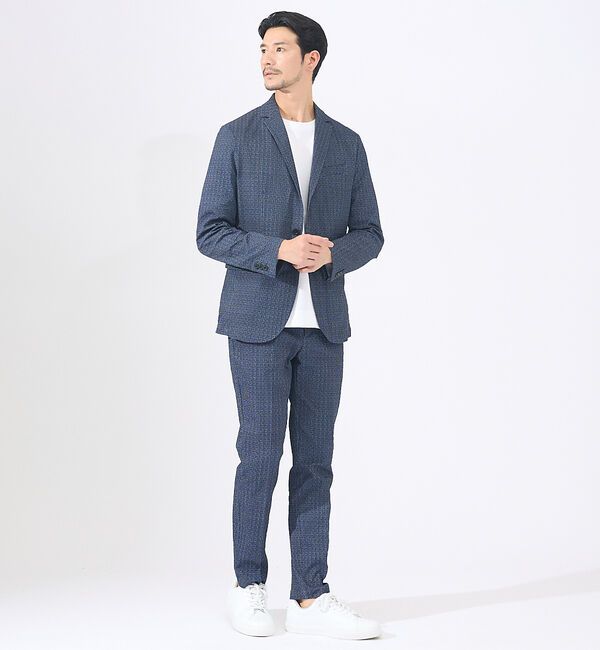 ABAHOUSE「【セットアップ対応 / 軽量 / ハイパーストレッチ】ワッシャー プリント ジャ」|テーラードジャケット|