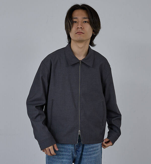 ABAHOUSE「【AH ABAHOUSE】クロップド ダブルジップアップブルゾン」|ブルゾン・スタジャン|チャコールグレー
