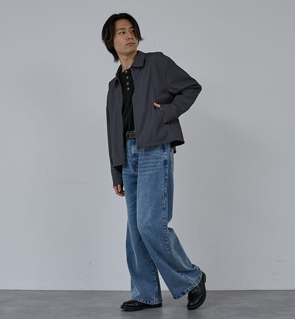 ABAHOUSE「【AH ABAHOUSE】クロップド ダブルジップアップブルゾン」|ブルゾン・スタジャン|