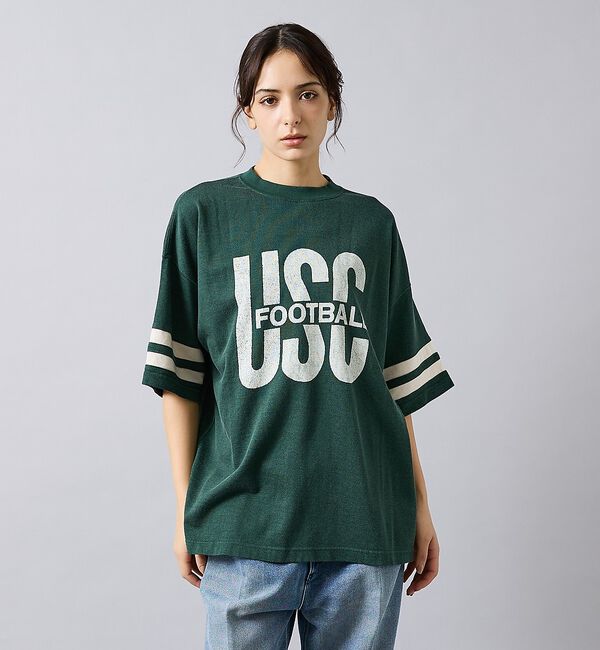 ABAHOUSE「【REMI RELIEF / レミ レリーフ】  R/C天竺 フットボールTシャ」|Tシャツ・カットソー|グリーン