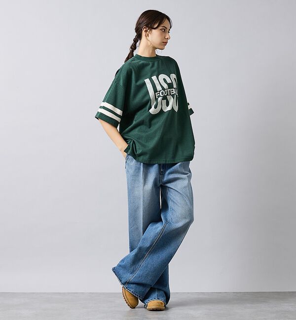 ABAHOUSE「【REMI RELIEF / レミ レリーフ】  R/C天竺 フットボールTシャ」|Tシャツ・カットソー|