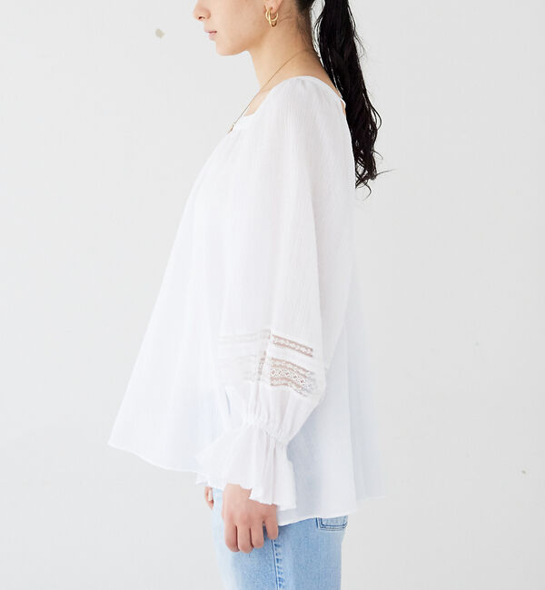 Rouge vif「スクエアカラーパフスリーブブラウス」|シャツ・ブラウス|