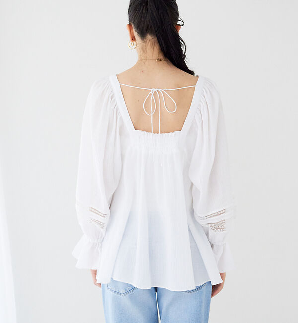 Rouge vif「スクエアカラーパフスリーブブラウス」|シャツ・ブラウス|