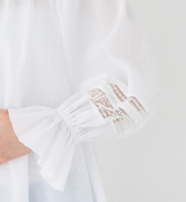 Rouge vif「スクエアカラーパフスリーブブラウス」|シャツ・ブラウス|