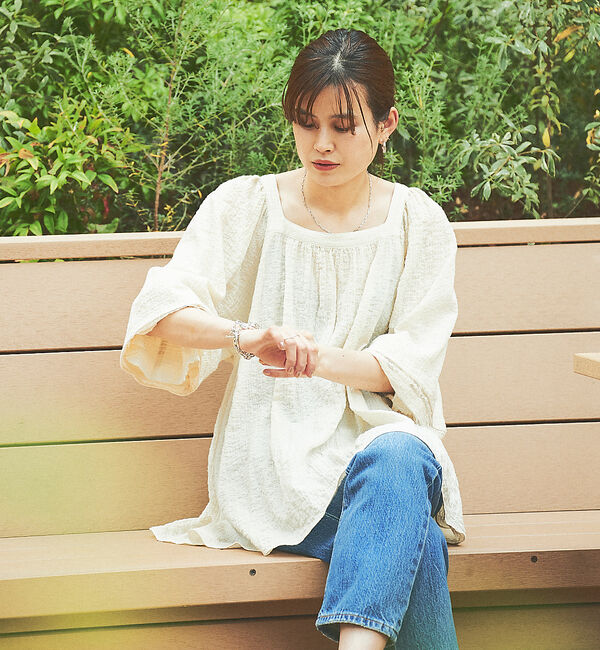 Rouge vif「スクエアカラーパフスリーブブラウス」|シャツ・ブラウス|