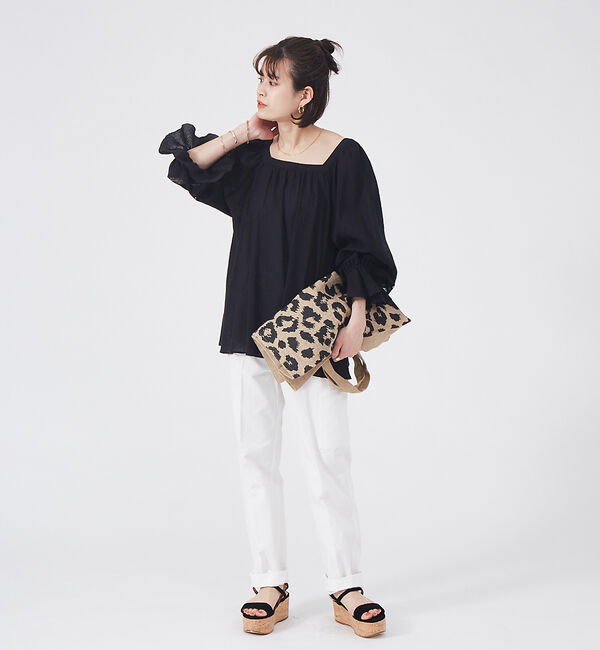 Rouge vif「スクエアカラーパフスリーブブラウス」|シャツ・ブラウス|