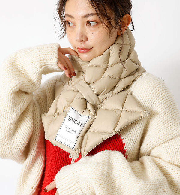 Rouge vif「【TAION / タイオン】シティ ダウンマフラー / キルティング」|マフラー|