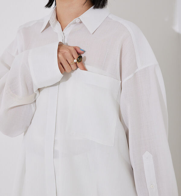 Rouge vif「【セットアップ対応】シアースリットスリーブボイルシャツ」|シャツ・ブラウス|