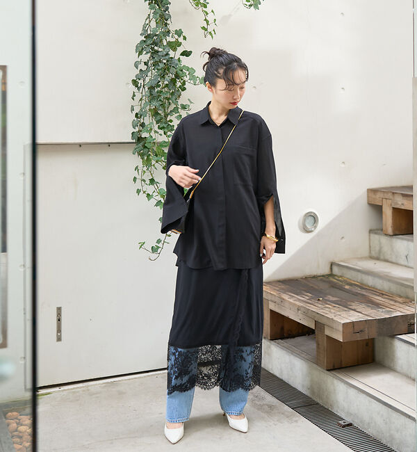 Rouge vif「【セットアップ対応】シアースリットスリーブボイルシャツ」|シャツ・ブラウス|