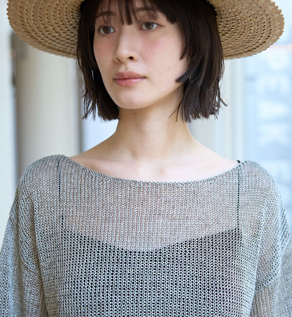 Rouge vif「シアーメッシュペーパーニットプルオーバー」|ニット・セーター|