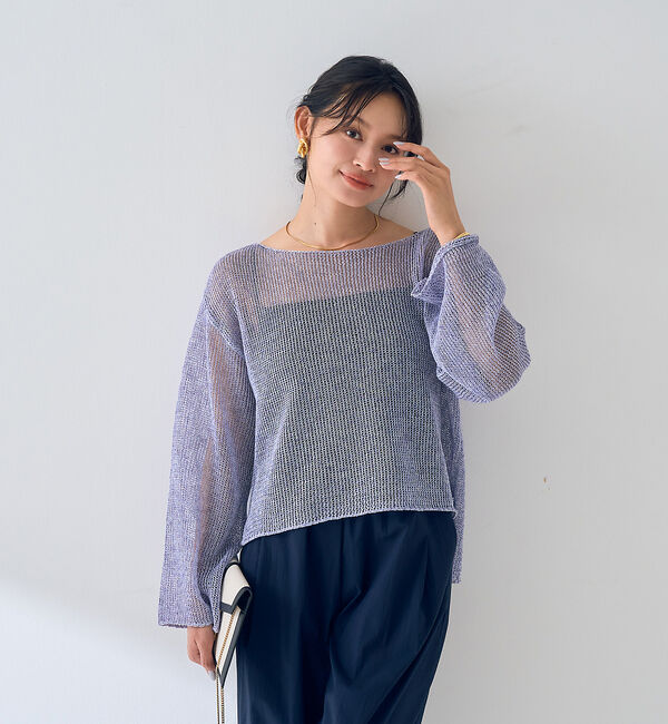 Rouge vif「シアーメッシュペーパーニットプルオーバー」|ニット・セーター|