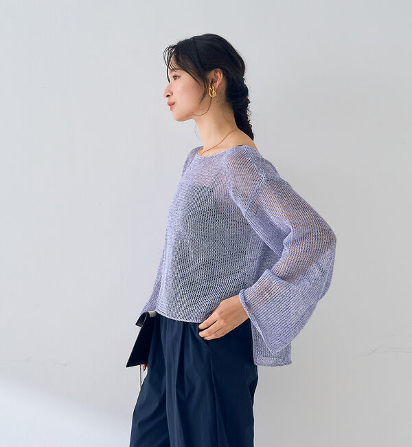 Rouge vif「シアーメッシュペーパーニットプルオーバー」|ニット・セーター|