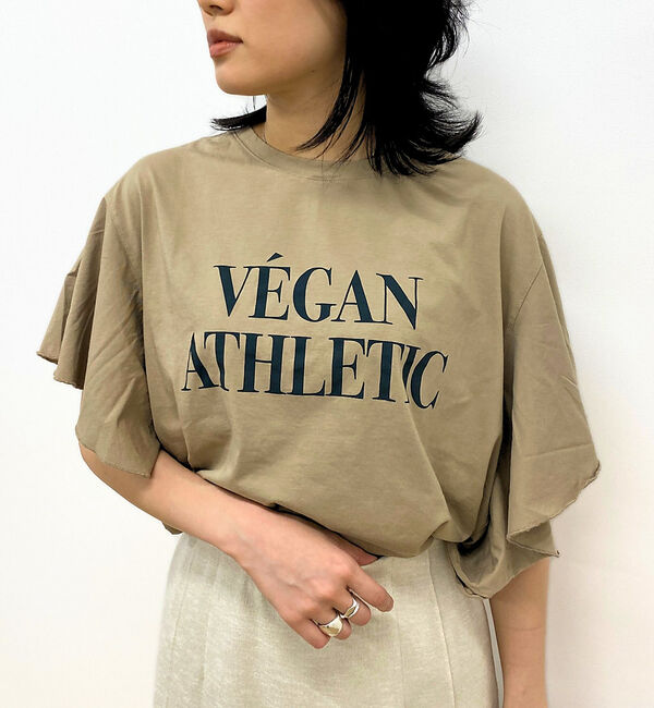 Rouge vif「【MICA＆DEAL/マイカ＆ディール】VEGAN ATHLETIC ロゴフリル」|Tシャツ・カットソー|