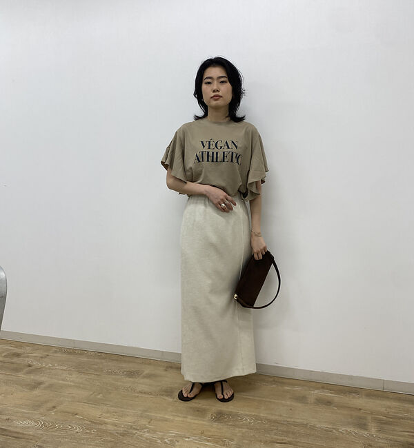 Rouge vif「【MICA＆DEAL/マイカ＆ディール】VEGAN ATHLETIC ロゴフリル」|Tシャツ・カットソー|