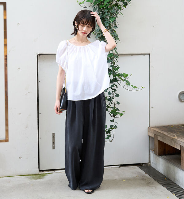 Rouge vif「コットンギャザーパフブラウス」|シャツ・ブラウス|