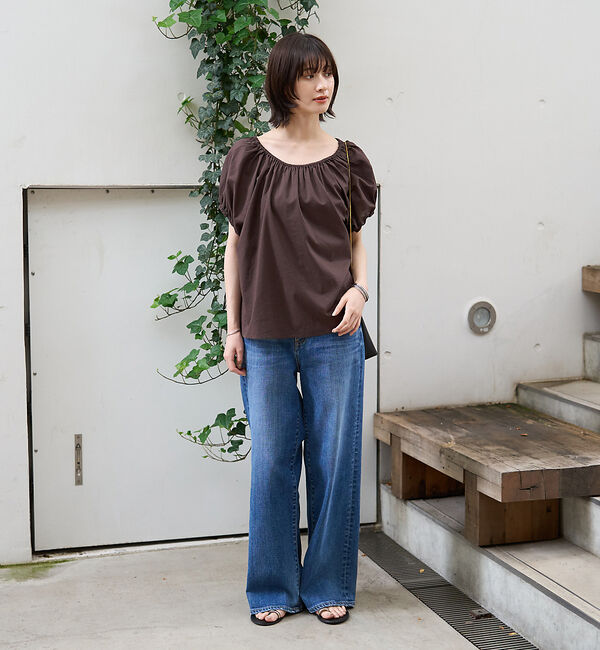 Rouge vif「コットンギャザーパフブラウス」|シャツ・ブラウス|