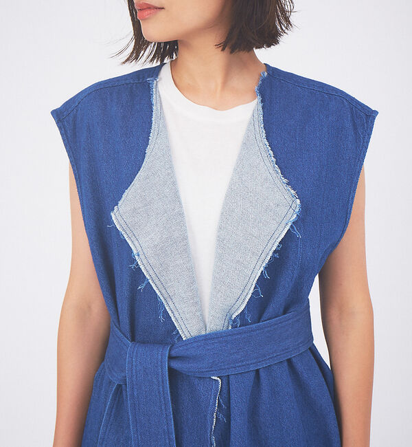 qualite「【セットアップ対応】ルーズデニムジレ」|ベスト・ジレ|