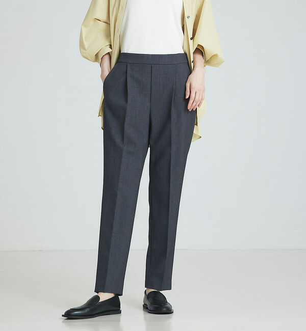 qualite「ダブルクロスセンタープレスパンツ」|その他|チャコールグレー