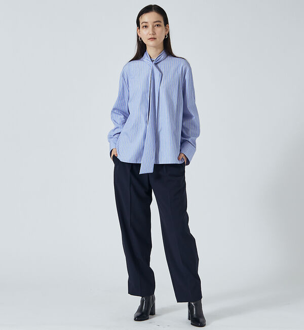 qualite「ファインブロードボウタイシャツ」|シャツ・ブラウス|