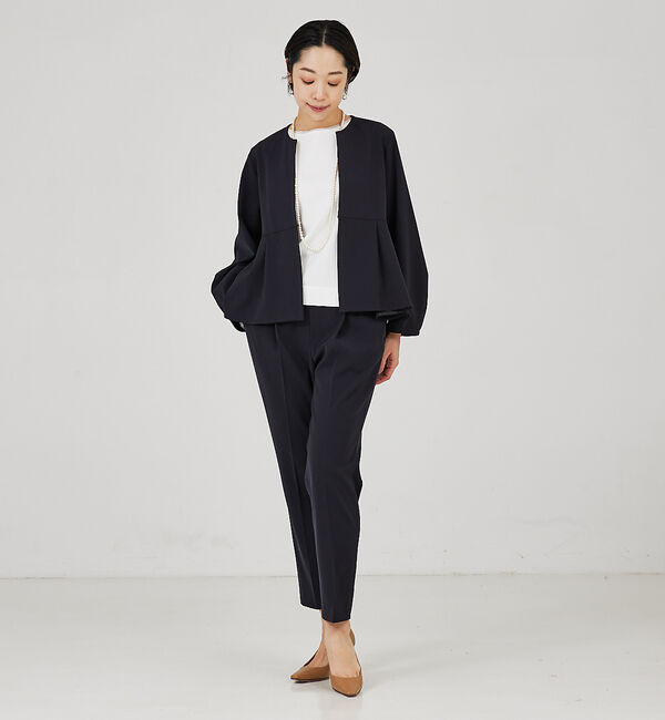 qualite「【セットアップ対応】ペプラムジャケット」|ノーカラージャケット|