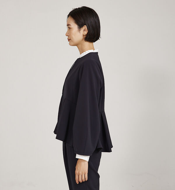 qualite「【セットアップ対応】ペプラムジャケット」|ノーカラージャケット|