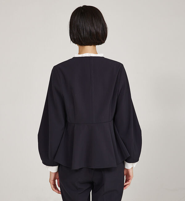qualite「【セットアップ対応】ペプラムジャケット」|ノーカラージャケット|