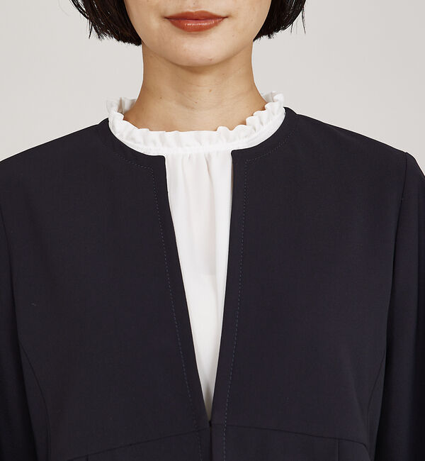 qualite「【セットアップ対応】ペプラムジャケット」|ノーカラージャケット|