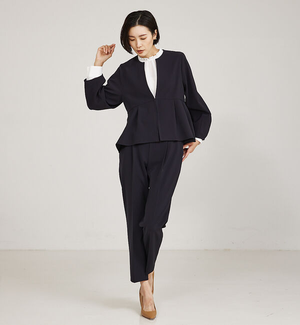 qualite「【セットアップ対応】ペプラムジャケット」|ノーカラージャケット|