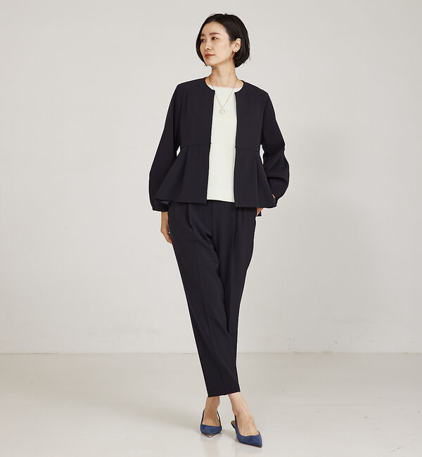 qualite「【セットアップ対応】ペプラムジャケット」|ノーカラージャケット|