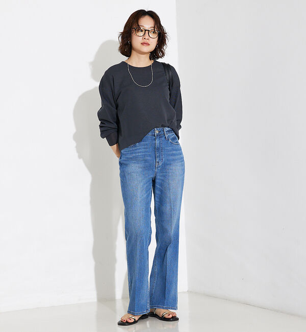 qualite「【Healthy DENIM】Lotusフレアデニムパンツ」|デニム|