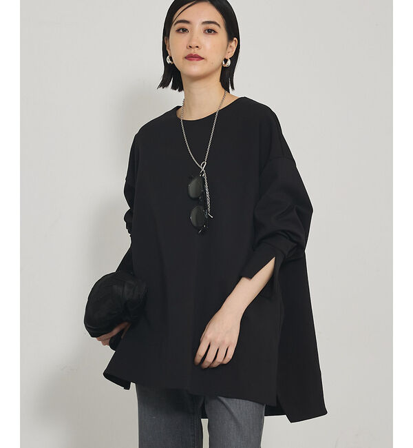 qualite「【大人の上品な抜け感】ツイルダンボールプルオーバー」|Tシャツ・カットソー|ブラック