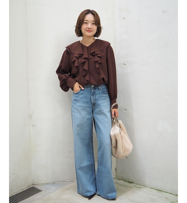 qualite「ダブルラッフルブラウス」|シャツ・ブラウス|