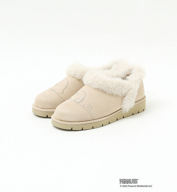 AU BANNISTER「【PEANUTS&times;Au BANNISTER】スヌーピーコラボ エコムートンブーツ」|ショートブーツ|