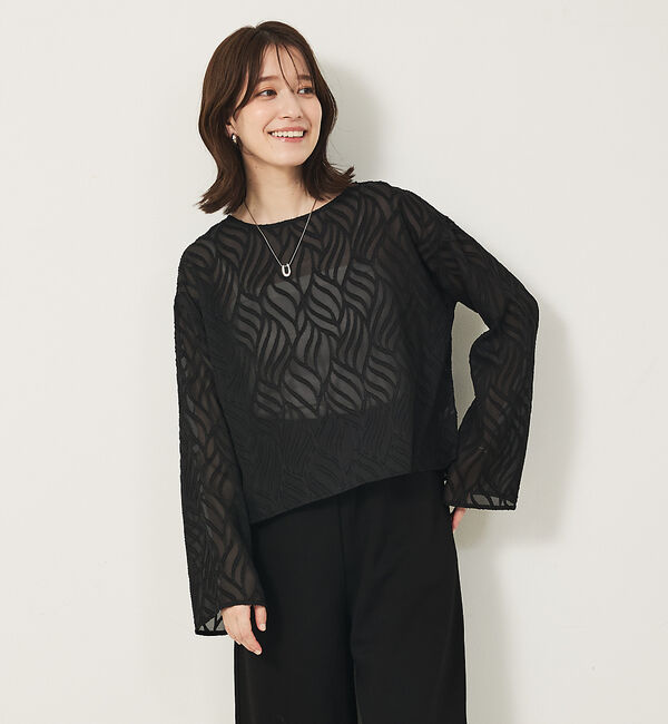 abahouse mavie「シアージャガードブラウス」|ベスト・ジレ|