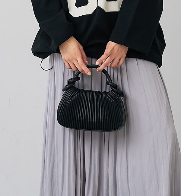 abahouse mavie「ノットプリーツ2WAYバック」|ショルダー・メッセンジャー|ブラック